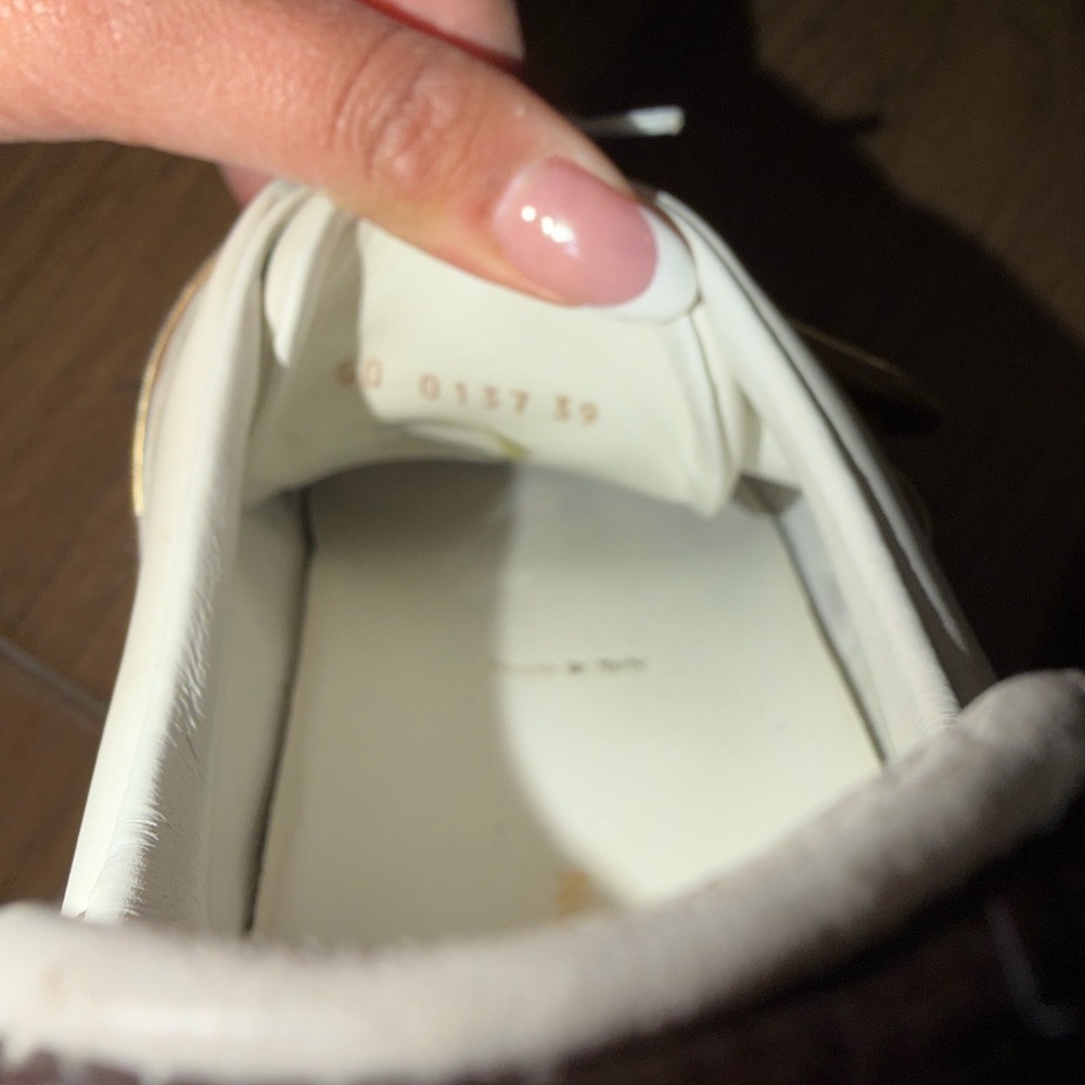 Louis Vuitton Cream Leather Sneakers with Brown Monogram Detail authentic - Picture 5 of 9